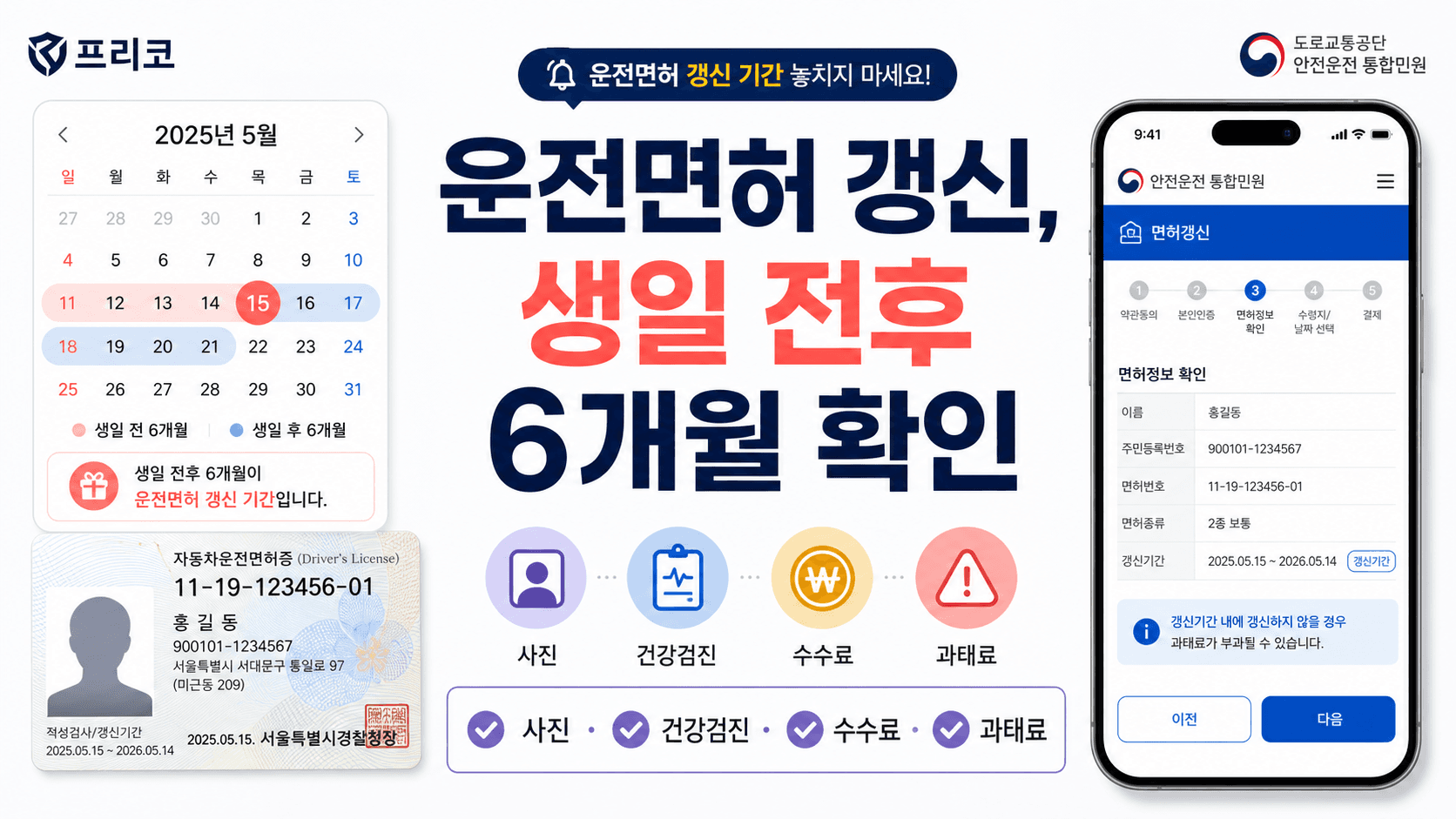 운전면허 갱신과 적성검사 기간 사진 건강검진 수수료 과태료를 확인하는 프리코 생활비 절약 가이드 이미지
