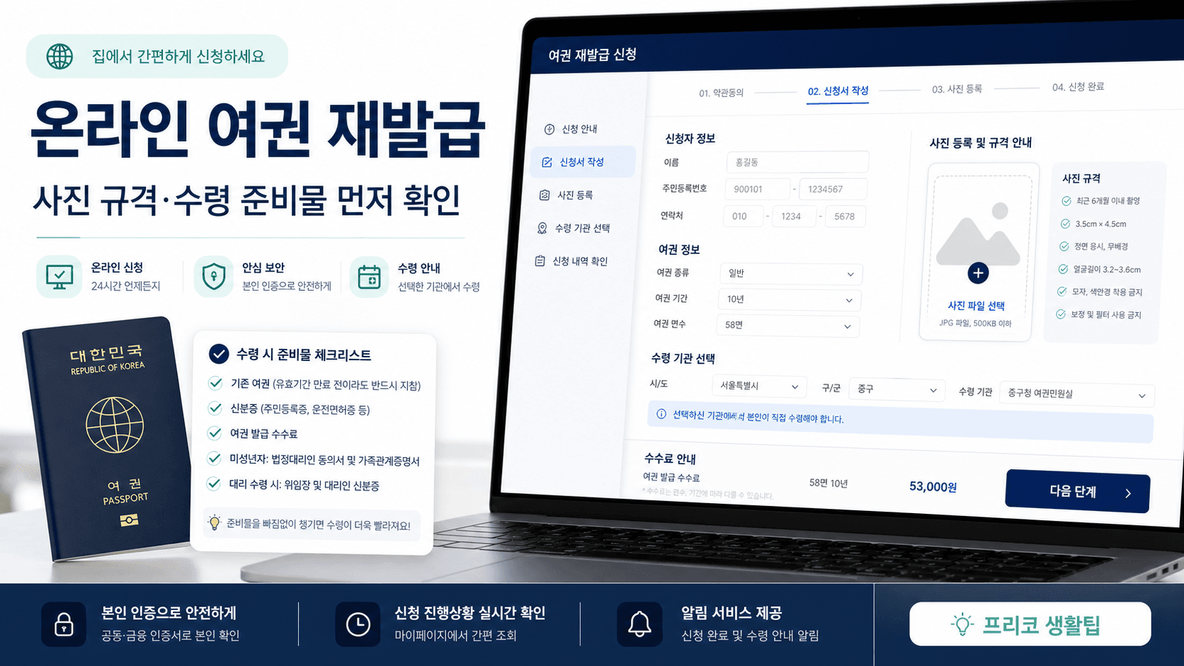 여권 재발급 온라인 신청, 사진 규격부터 확인하세요