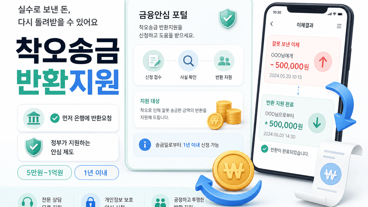 2026 착오송금 반환지원 제도: 잘못 보낸 돈 돌려받기 전 체크리스트
