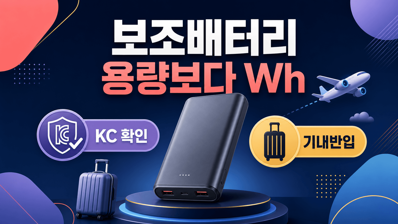 보조배터리 구매 전 Wh, KC, 기내반입 기준을 확인하는 정보형 이미지