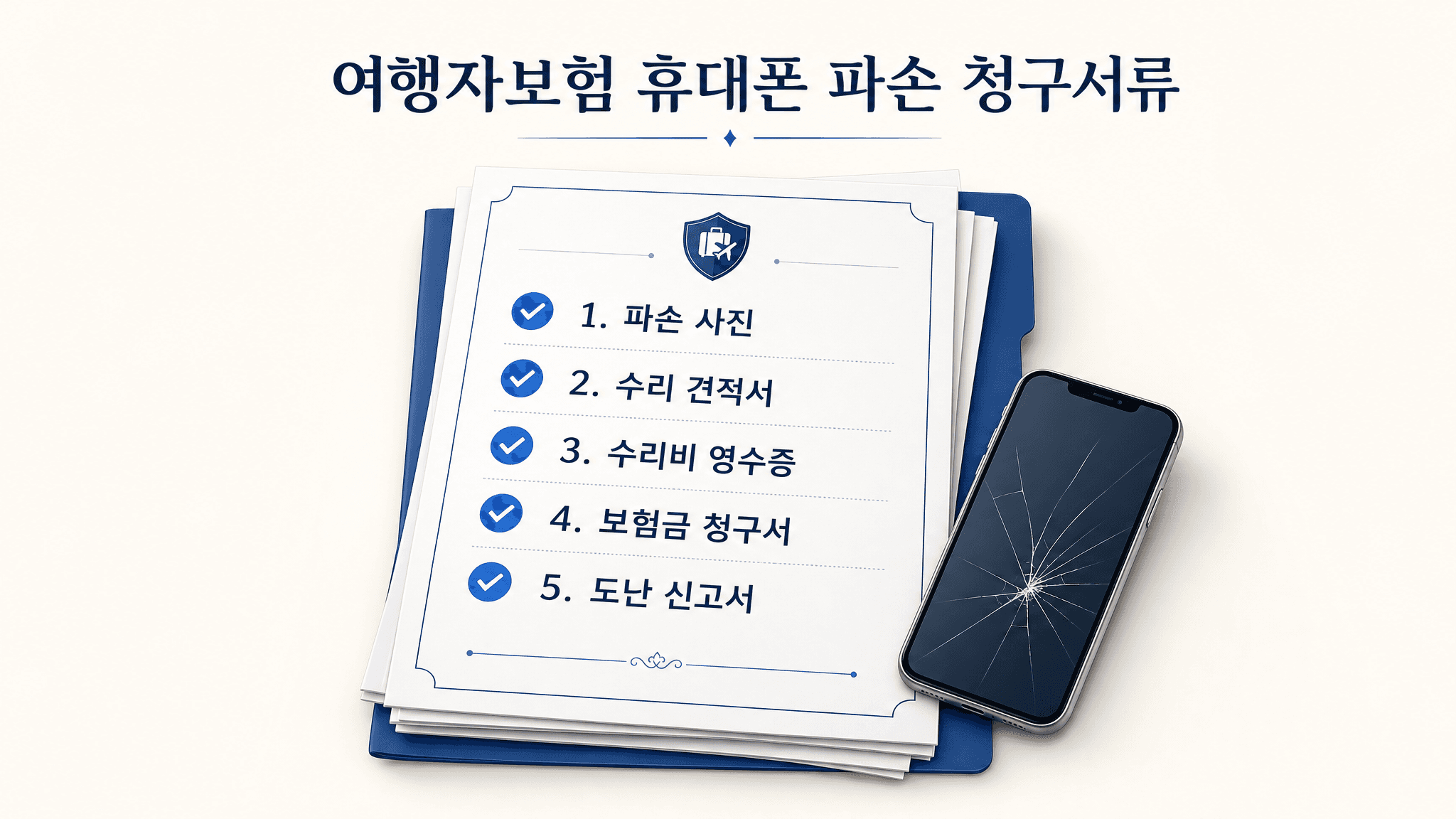 여행자보험 휴대폰 파손 청구서류 체크리스트 이미지